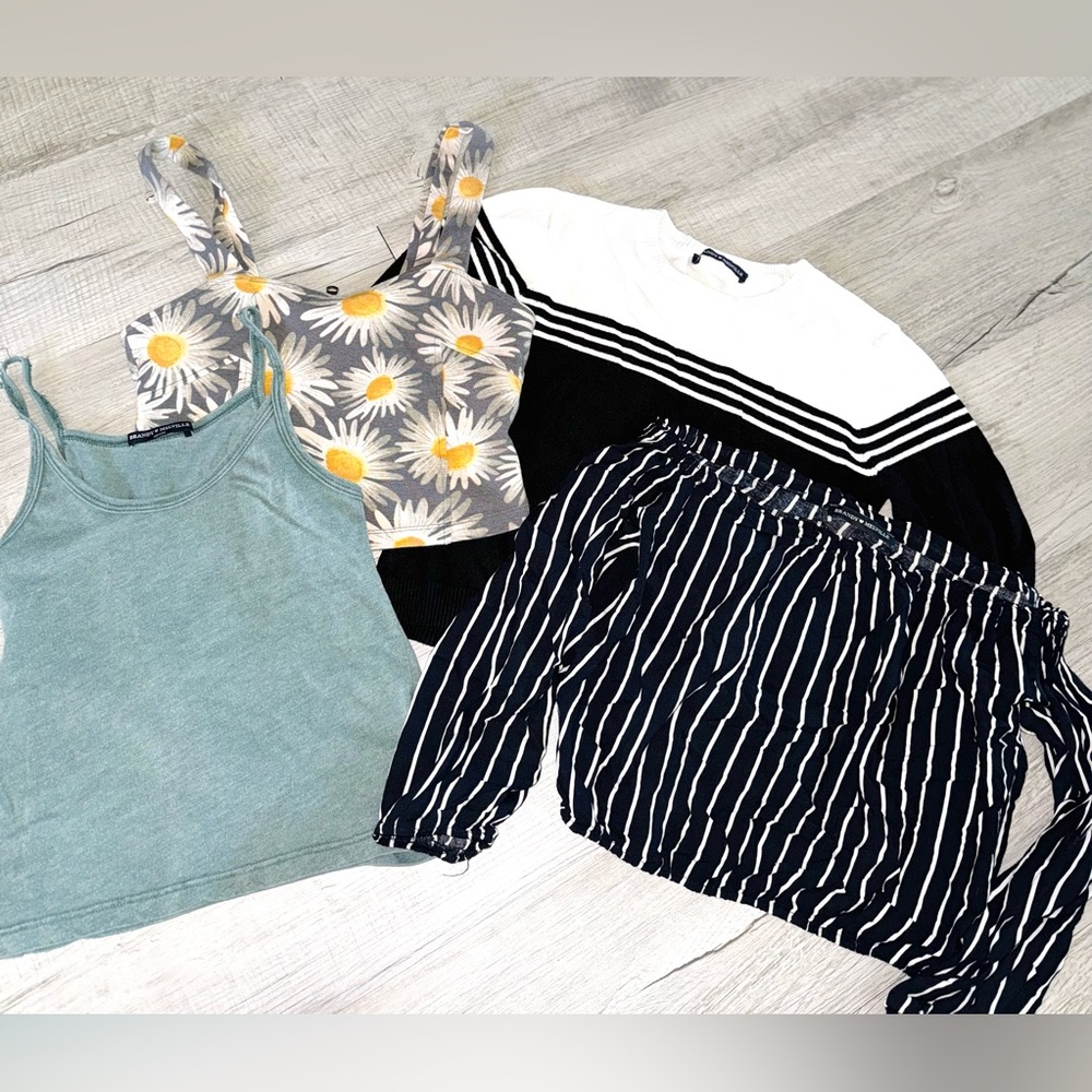 Lots of brandy melville tops Floral Crop Top and Striped Outfit Set